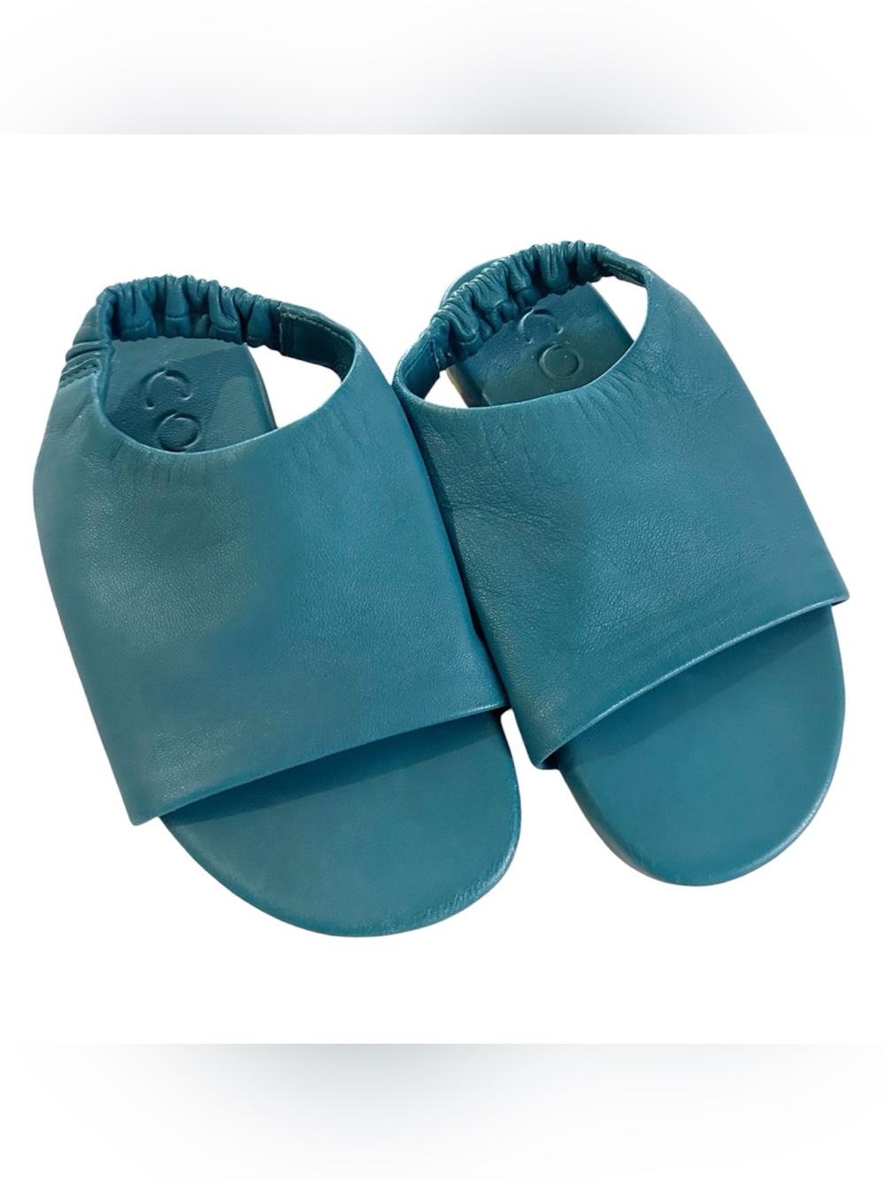 COS Toddler Girl Soft Leather Slingback Sandals Teal Size 8 NWOT